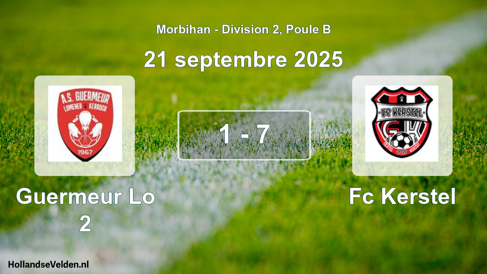 Gespeelde wedstrijd: Guermeur Lo 2 - Fc Kerstel 1 - 7 (21 septembre 2025)