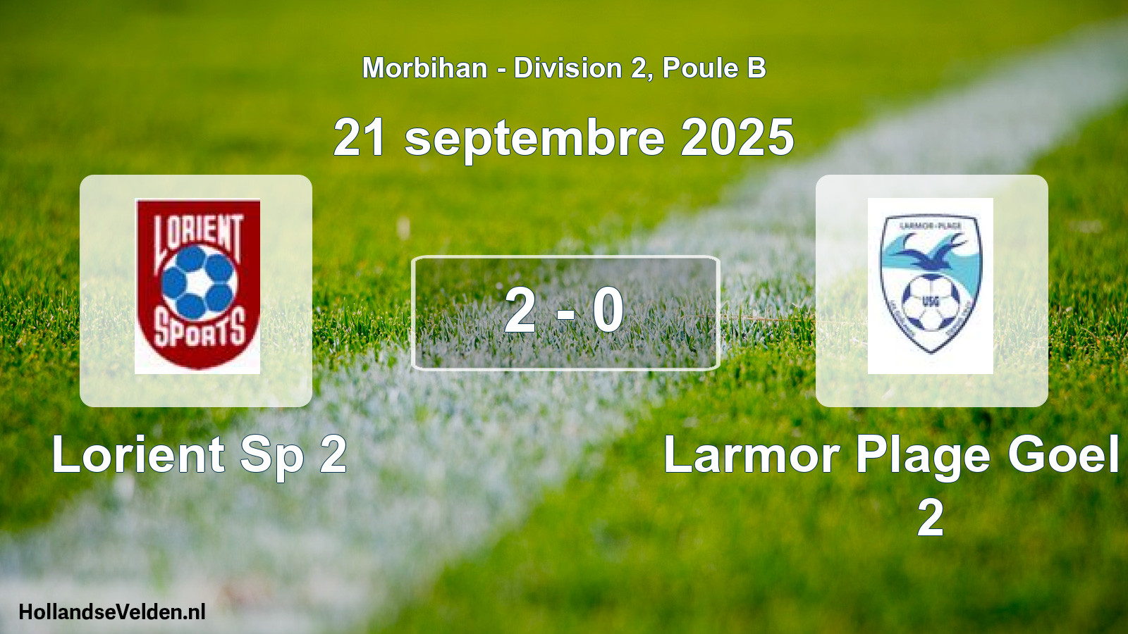 Gespeelde wedstrijd: Lorient Sp 2 - Larmor Plage Goel Us 2 2 - 0 (21 septembre 2025)