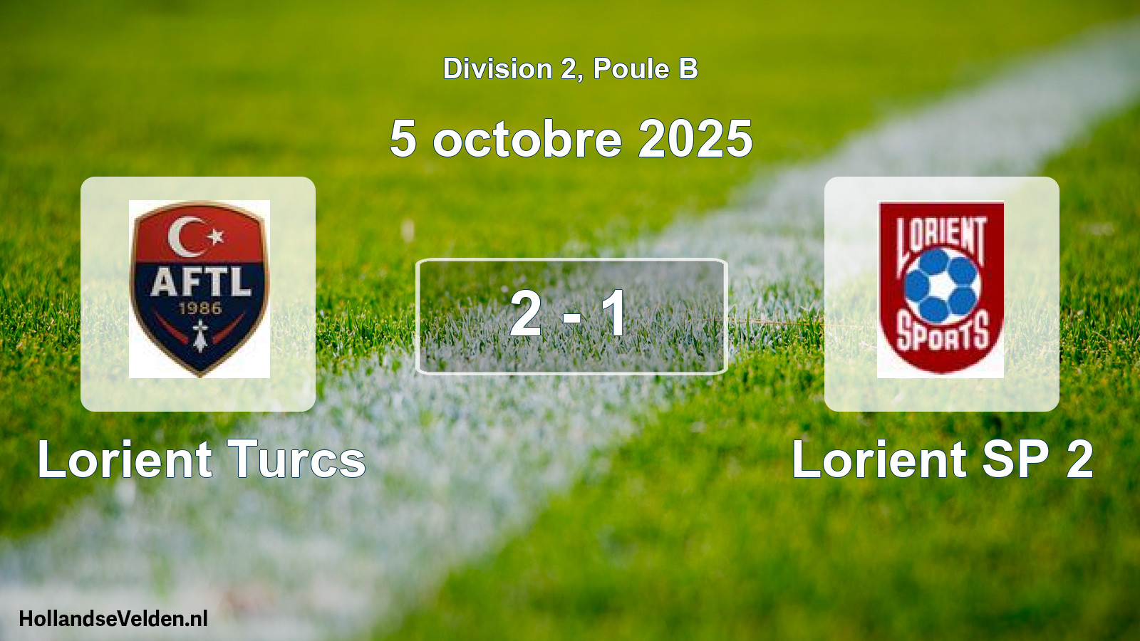 Gespeelde wedstrijd: Lorient Turcs - Lorient SP 2 2 - 1 (5 oktober 2025)