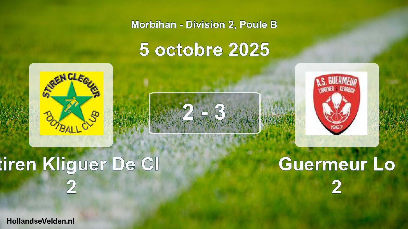 Gespeelde wedstrijd: Stiren Kliguer De Cl 2 - Guermeur Lo 2 2 - 3 (5 octobre 2025)
