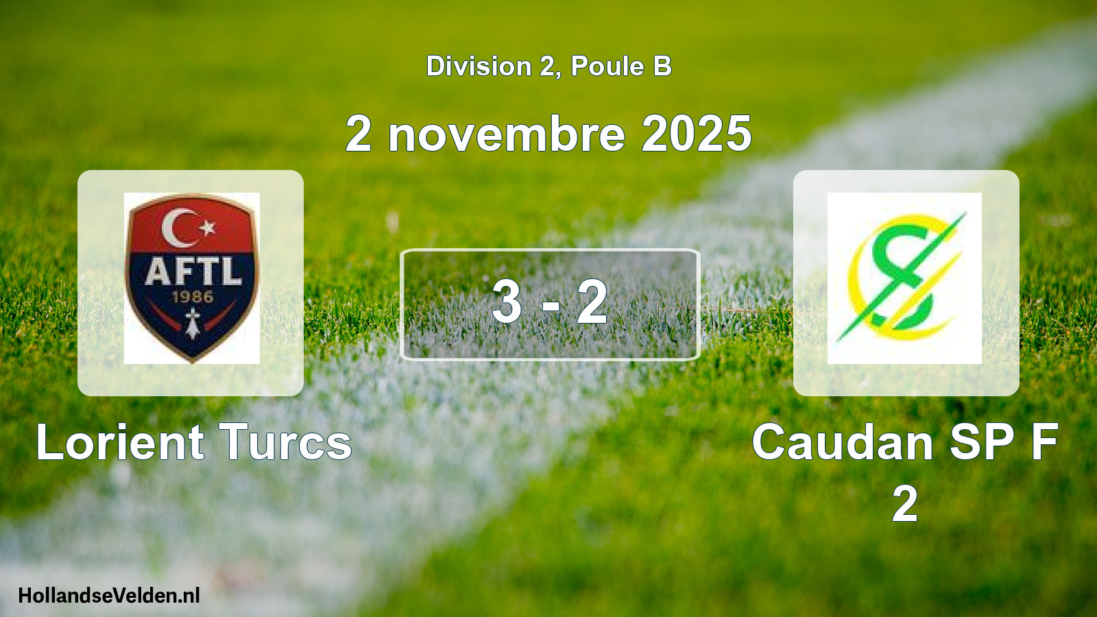 Match joué: Lorient Turcs - Caudan SP F 2 3 - 2 (2 novembre 2025)