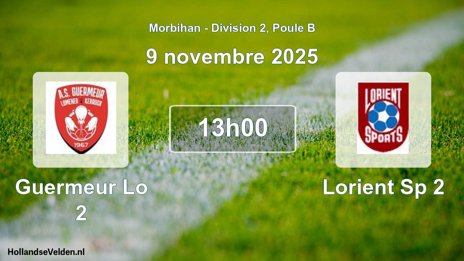Geplande wedstrijd: Guermeur Lo 2 - Lorient Sp 2 (9 november 2025)
