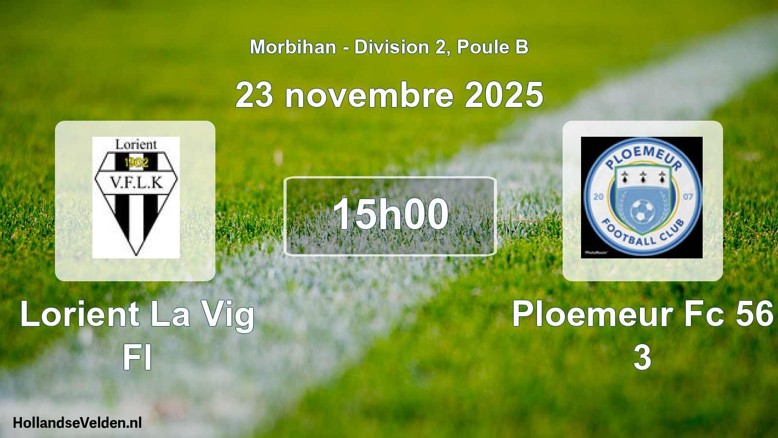 Geplande wedstrijd: Lorient La Vig Fl - Ploemeur Fc 56 3 (23 novembre 2025)