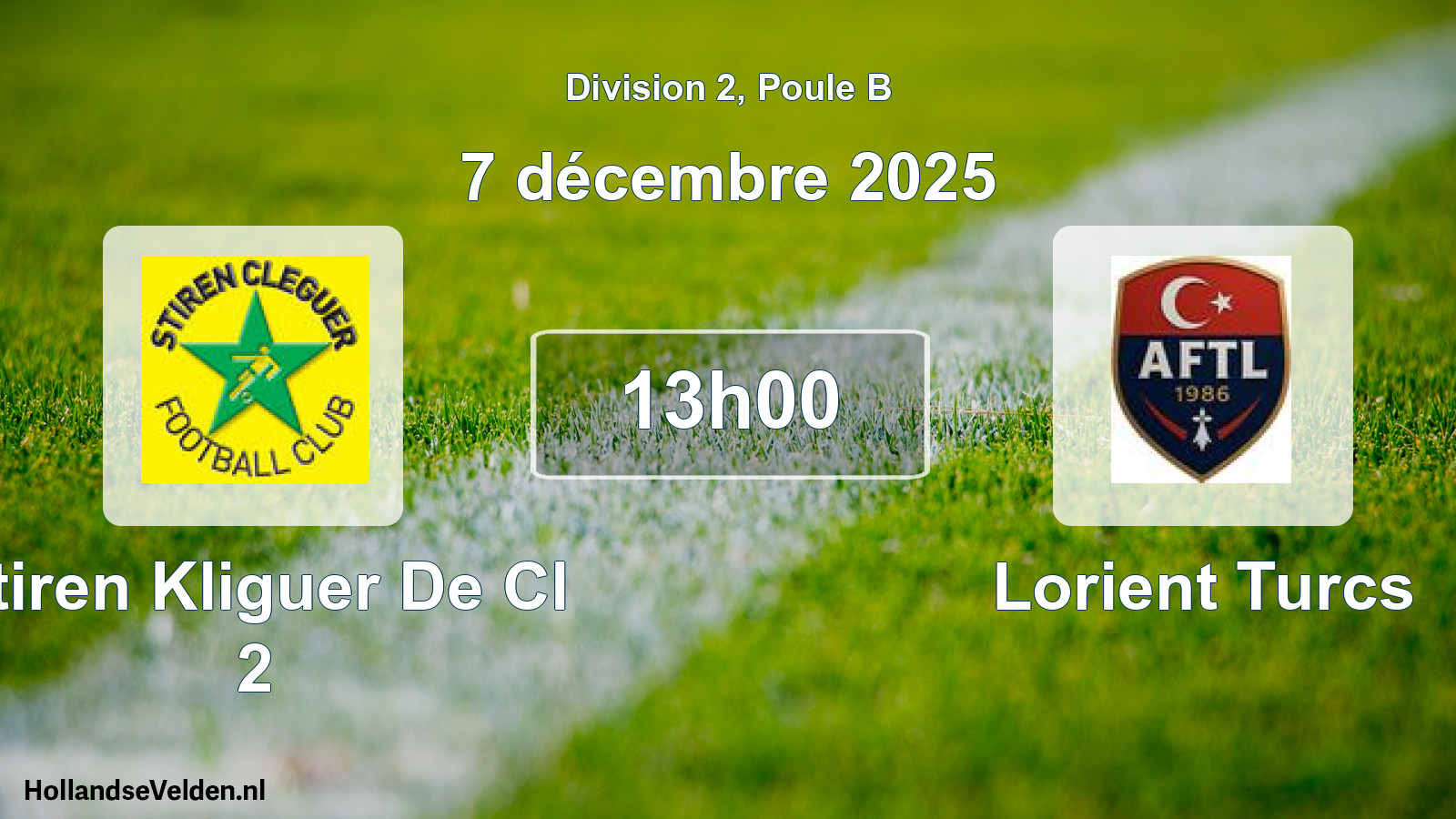 Geplande wedstrijd: Stiren Kliguer De Cl 2 - Lorient Turcs (7 december 2025)