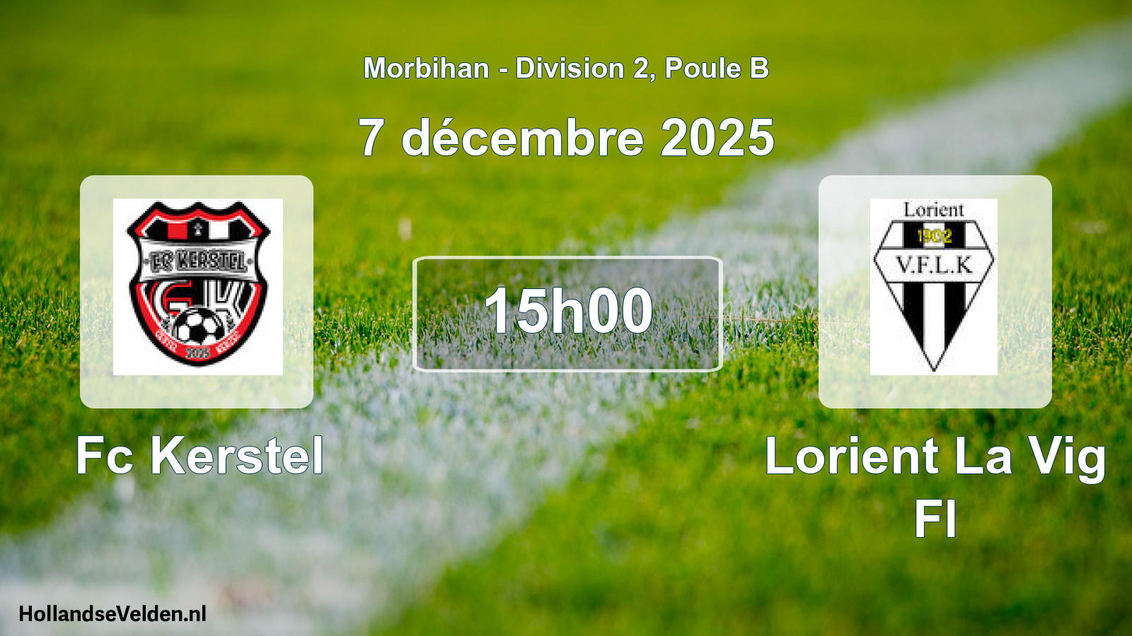 Geplande wedstrijd: Fc Kerstel - Lorient La Vig Fl (7 décembre 2025)