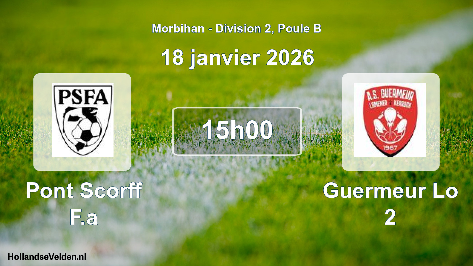 Geplande wedstrijd: Pont Scorff F.a - Guermeur Lo 2 (18 janvier 2026)