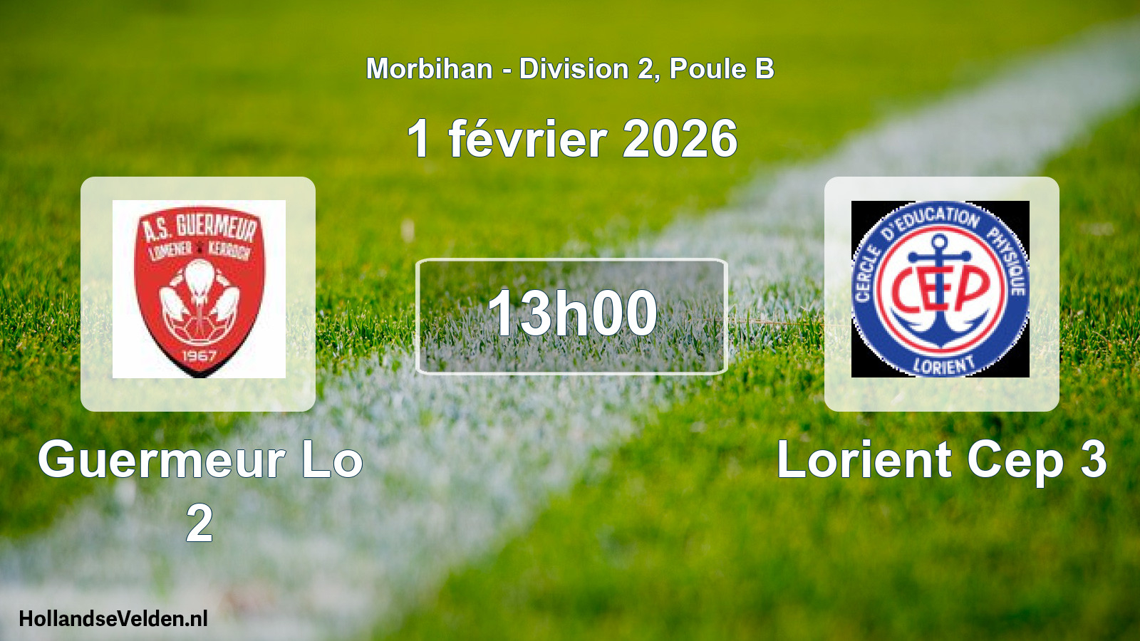 Geplande wedstrijd: Guermeur Lo 2 - Lorient Cep 3 (1 février 2026)