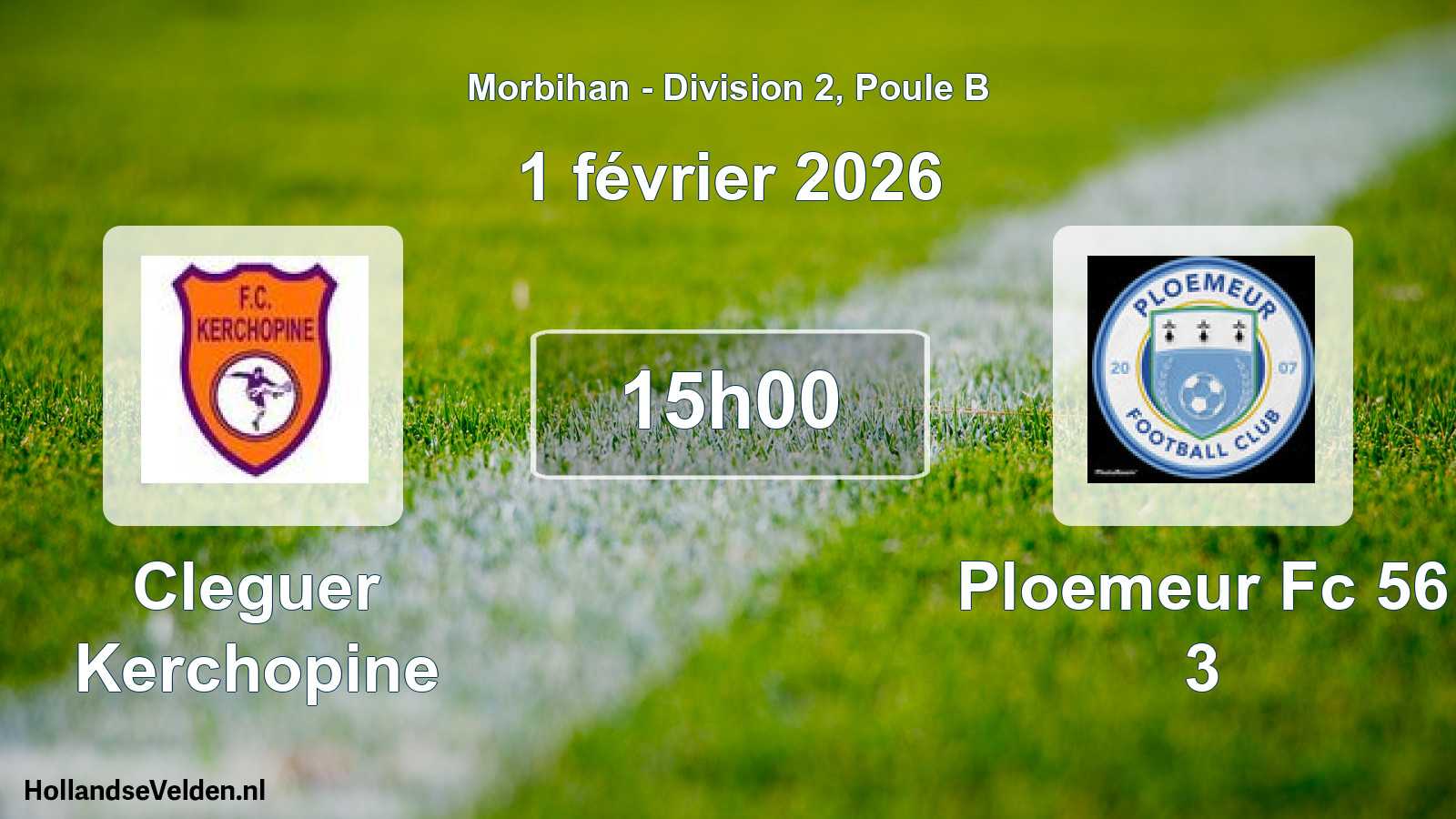Geplande wedstrijd: Cleguer Kerchopine - Ploemeur Fc 56 3 (1 februari 2026)