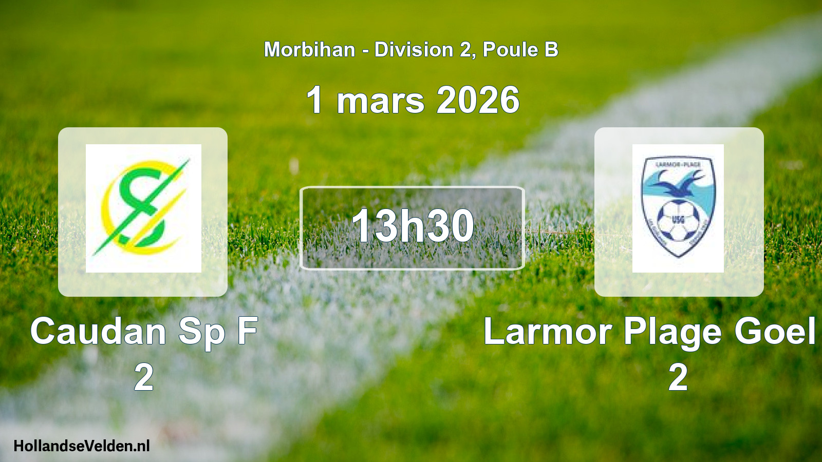 Geplande wedstrijd: Caudan Sp F 2 - Larmor Plage Goel Us 2 (1 mars 2026)