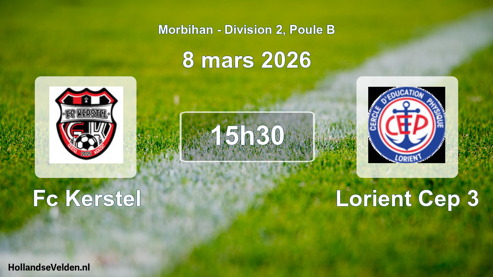 Geplande wedstrijd: Fc Kerstel - Lorient Cep 3 (8 mars 2026)
