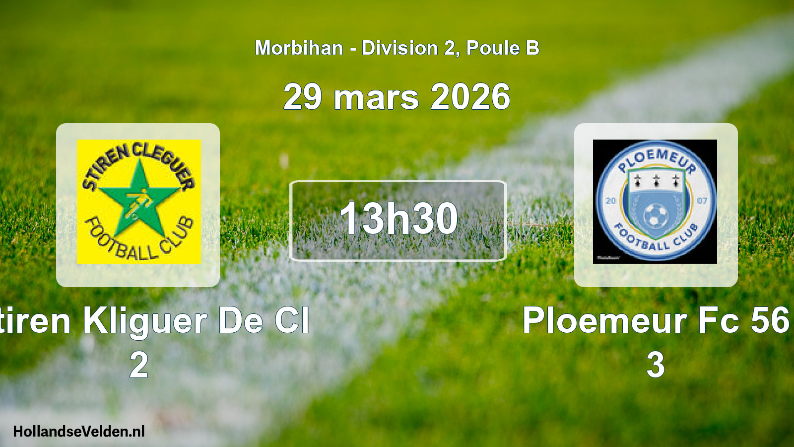 Scheduled Match: Stiren Kliguer De Cl 2 - Ploemeur Fc 56 3 (29 March 2026)