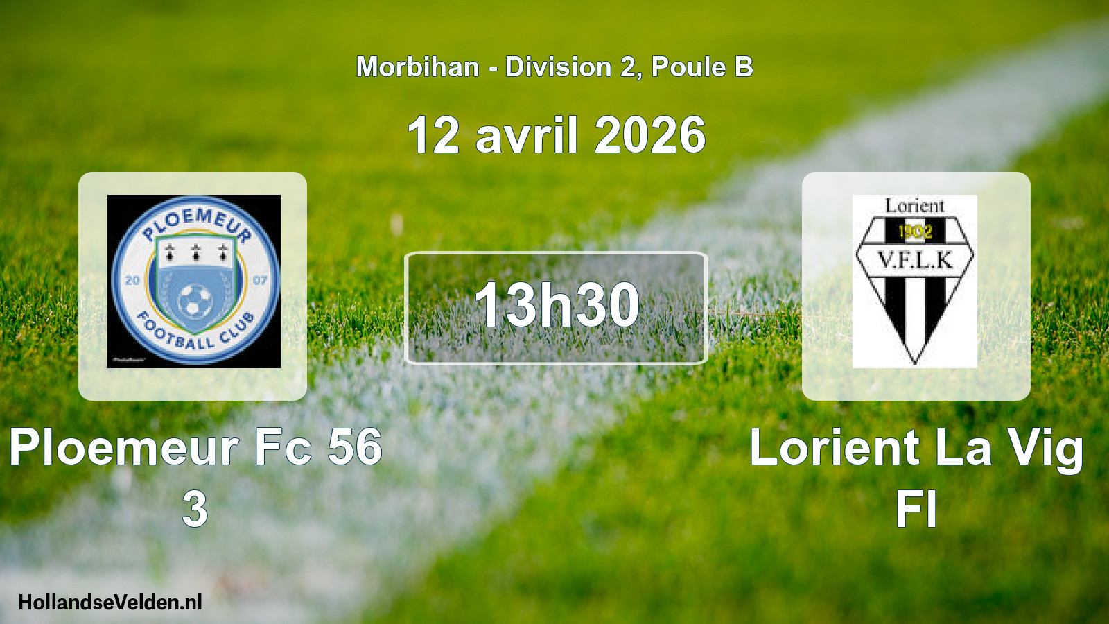 Geplande wedstrijd: Ploemeur Fc 56 3 - Lorient La Vig Fl (12 avril 2026)