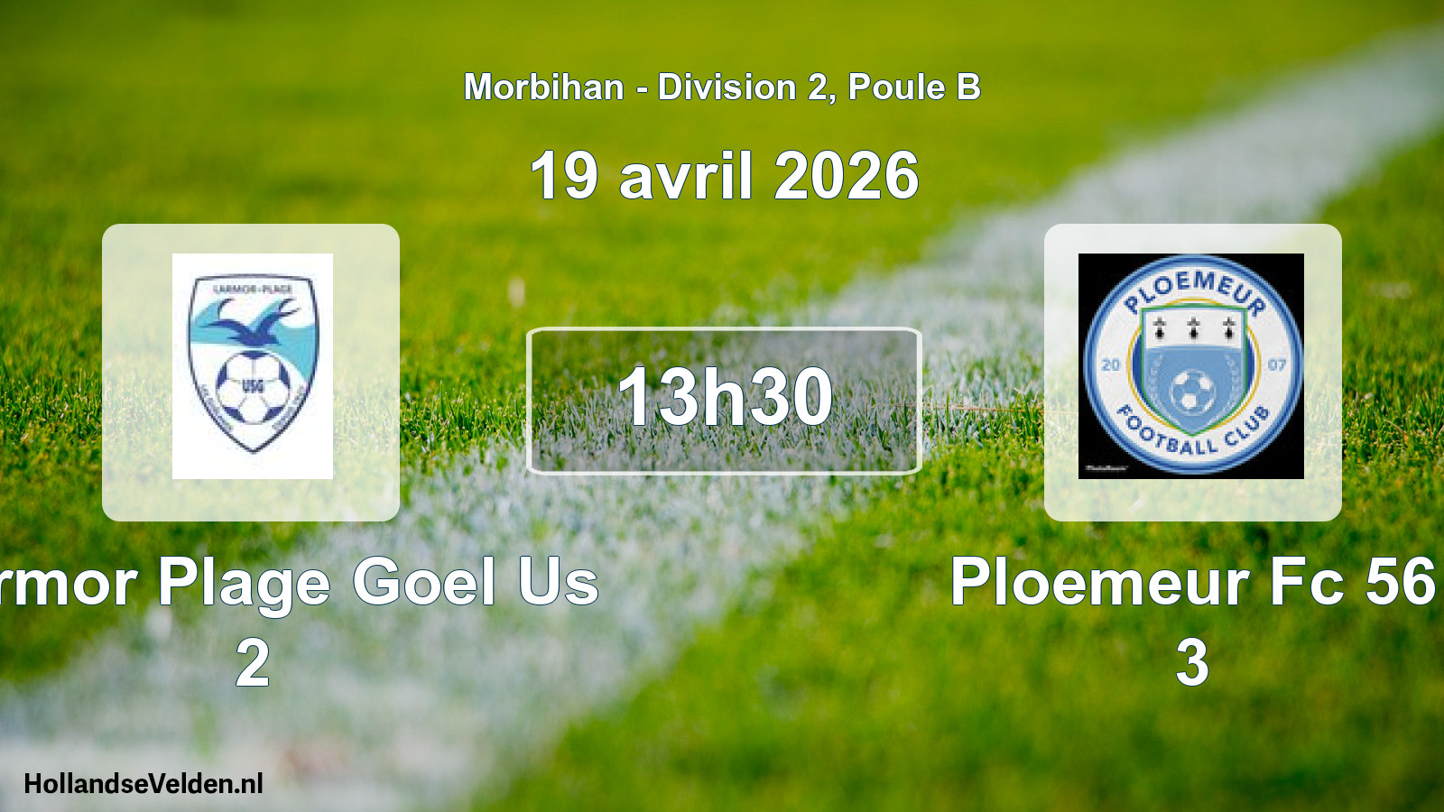 Scheduled Match: Larmor Plage Goel Us 2 - Ploemeur Fc 56 3 (19 April 2026)
