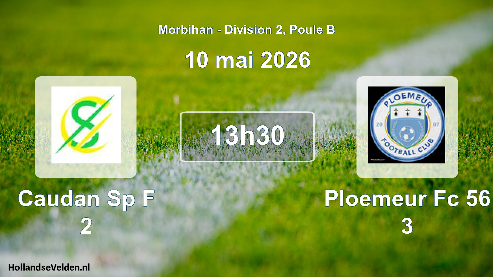 Geplande wedstrijd: Caudan Sp F 2 - Ploemeur Fc 56 3 (10 mai 2026)