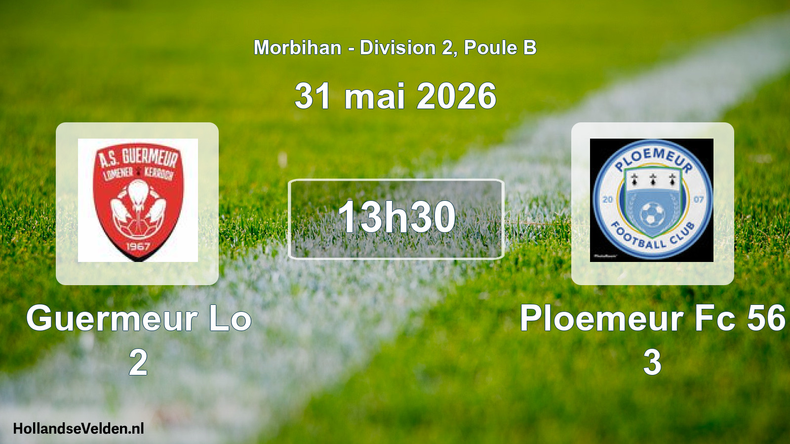 Geplande wedstrijd: Guermeur Lo 2 - Ploemeur Fc 56 3 (31 mai 2026)