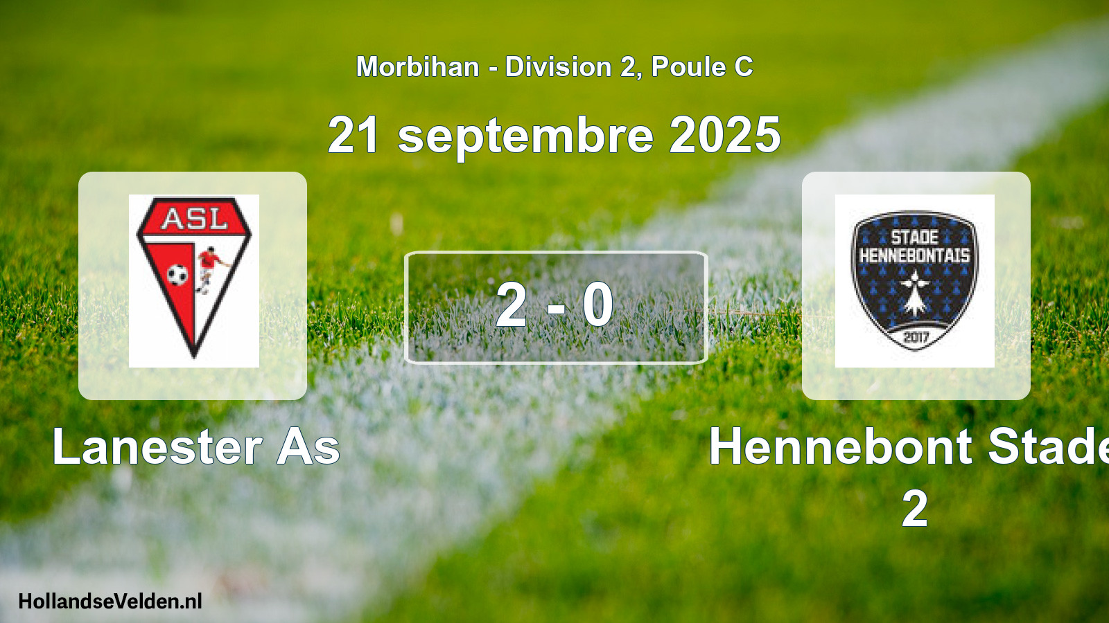 Gespeelde wedstrijd: Lanester As - Hennebont Stade 2 2 - 0 (21 septembre 2025)