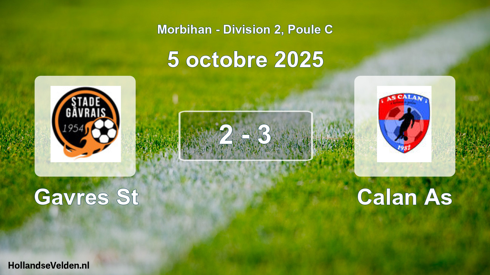 Gespeelde wedstrijd: Gavres St - Calan As 2 - 3 (5 octobre 2025)