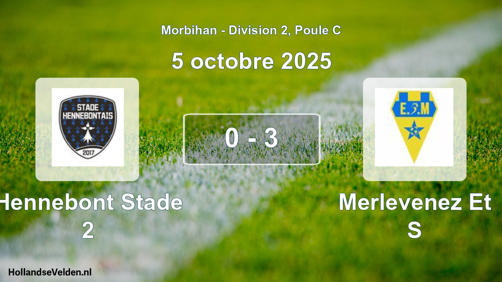 Gespeelde wedstrijd: Hennebont Stade 2 - Merlevenez Et S 0 - 3 (5 octobre 2025)