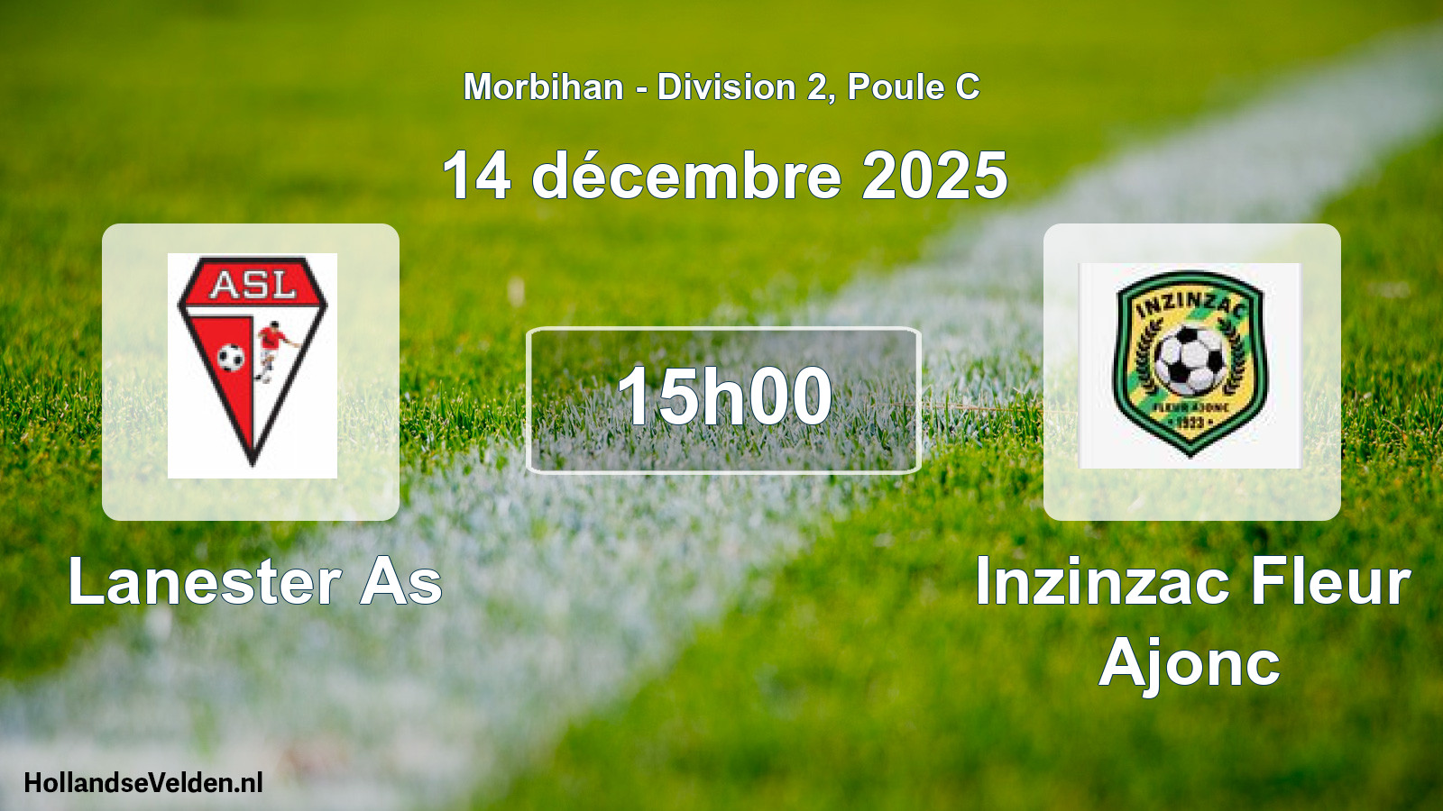 Geplande wedstrijd: Lanester As - Inzinzac Fleur Ajonc (14 décembre 2025)
