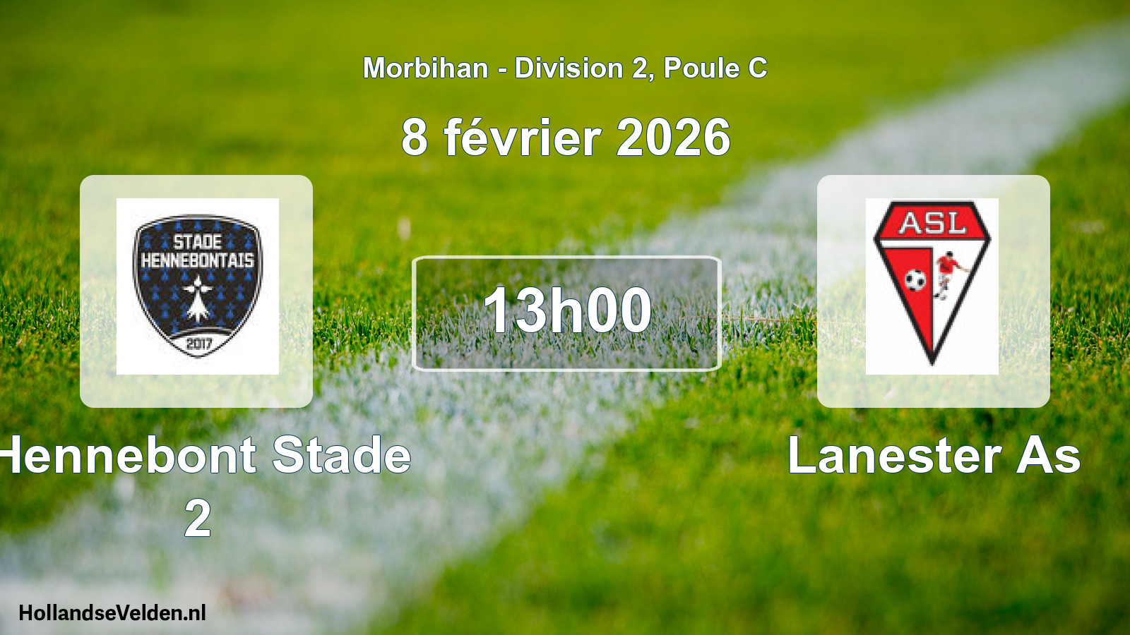 Geplande wedstrijd: Hennebont Stade 2 - Lanester As (8 février 2026)