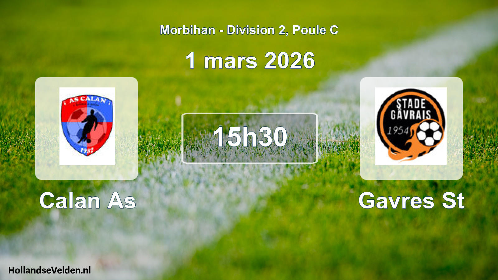 Geplande wedstrijd: Calan As - Gavres St (1 mars 2026)