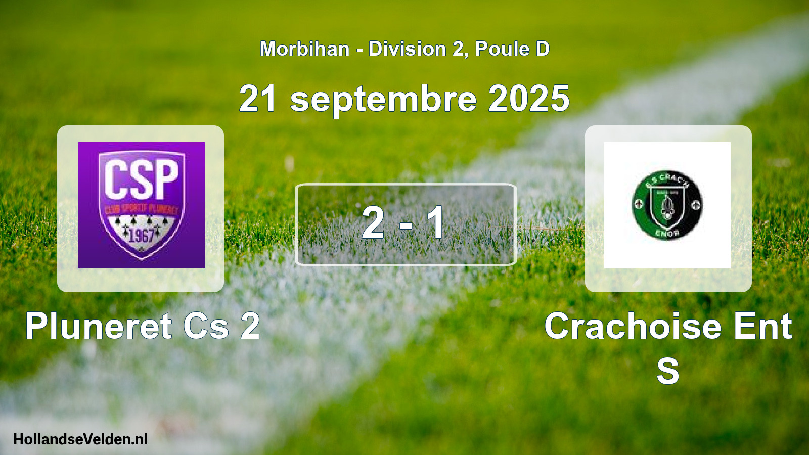 Total number of matches played: Pluneret Cs 2 - Crachoise Ent S 2 - 1 (21 September 2025)