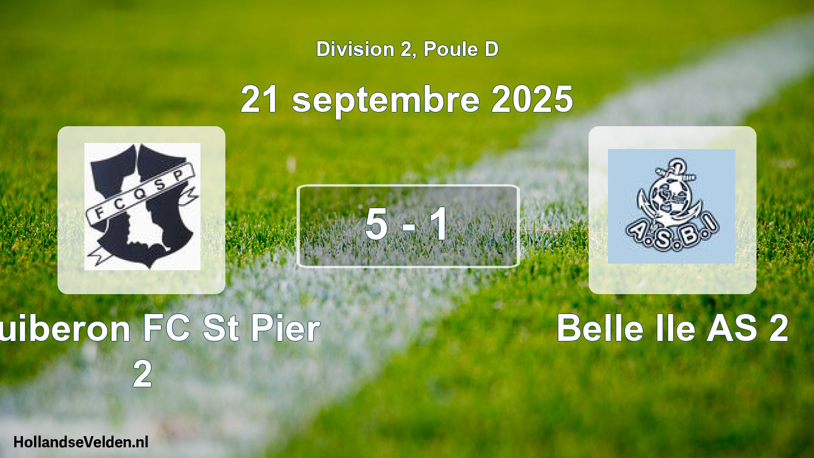 Gespeelde wedstrijd: Quiberon FC St Pier 2 - Belle Ile AS 2 5 - 1 (21 september 2025)