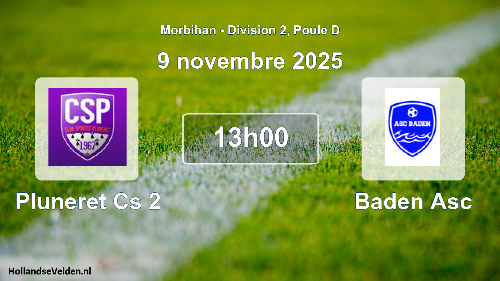 Geplande wedstrijd: Pluneret Cs 2 - Baden Asc (9 november 2025)