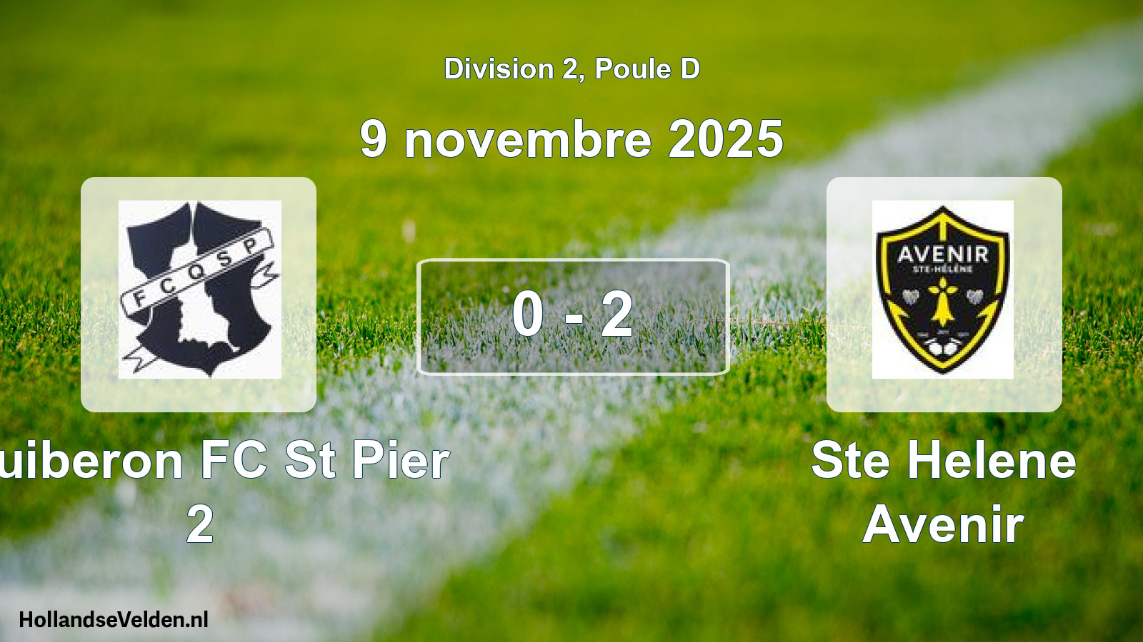 Gespeelde wedstrijd: Quiberon FC St Pier 2 - Ste Helene Avenir 0 - 2 (9 november 2025)