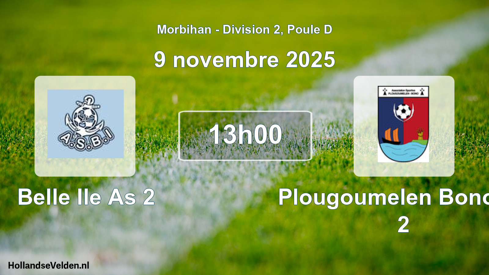 Geplande wedstrijd: Belle Ile As 2 - Plougoumelen Bono As 2 (9 novembre 2025)