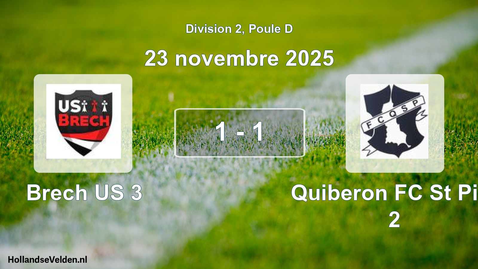 Gespeelde wedstrijd: Brech US 3 - Quiberon FC St Pier 2 1 - 1 (23 november 2025)