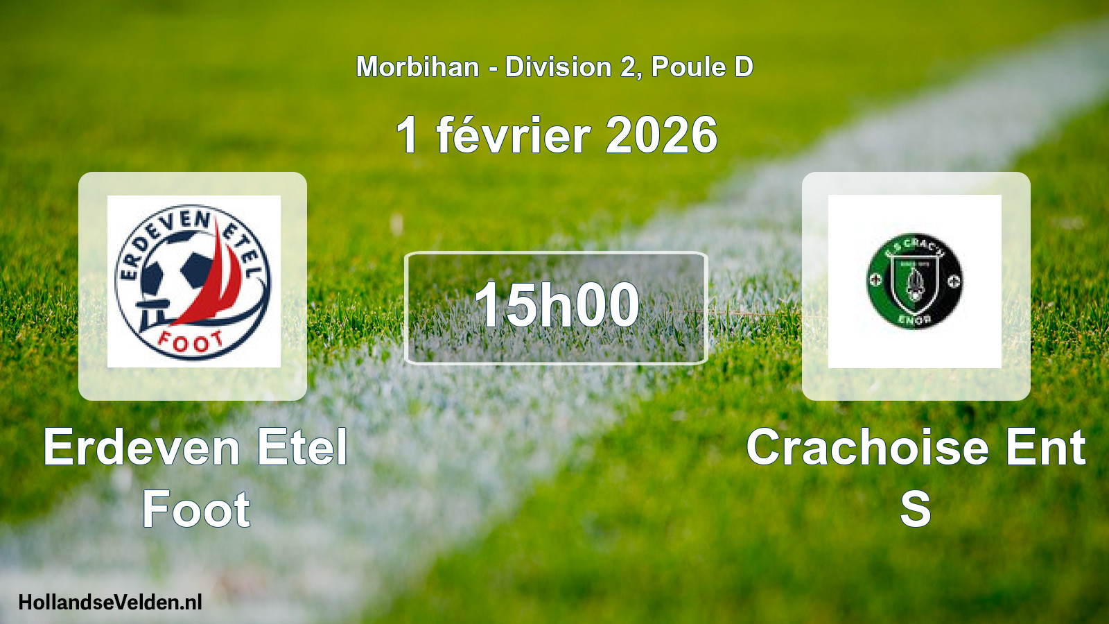 Scheduled Match: Erdeven Etel Foot - Crachoise Ent S (1 February 2026)