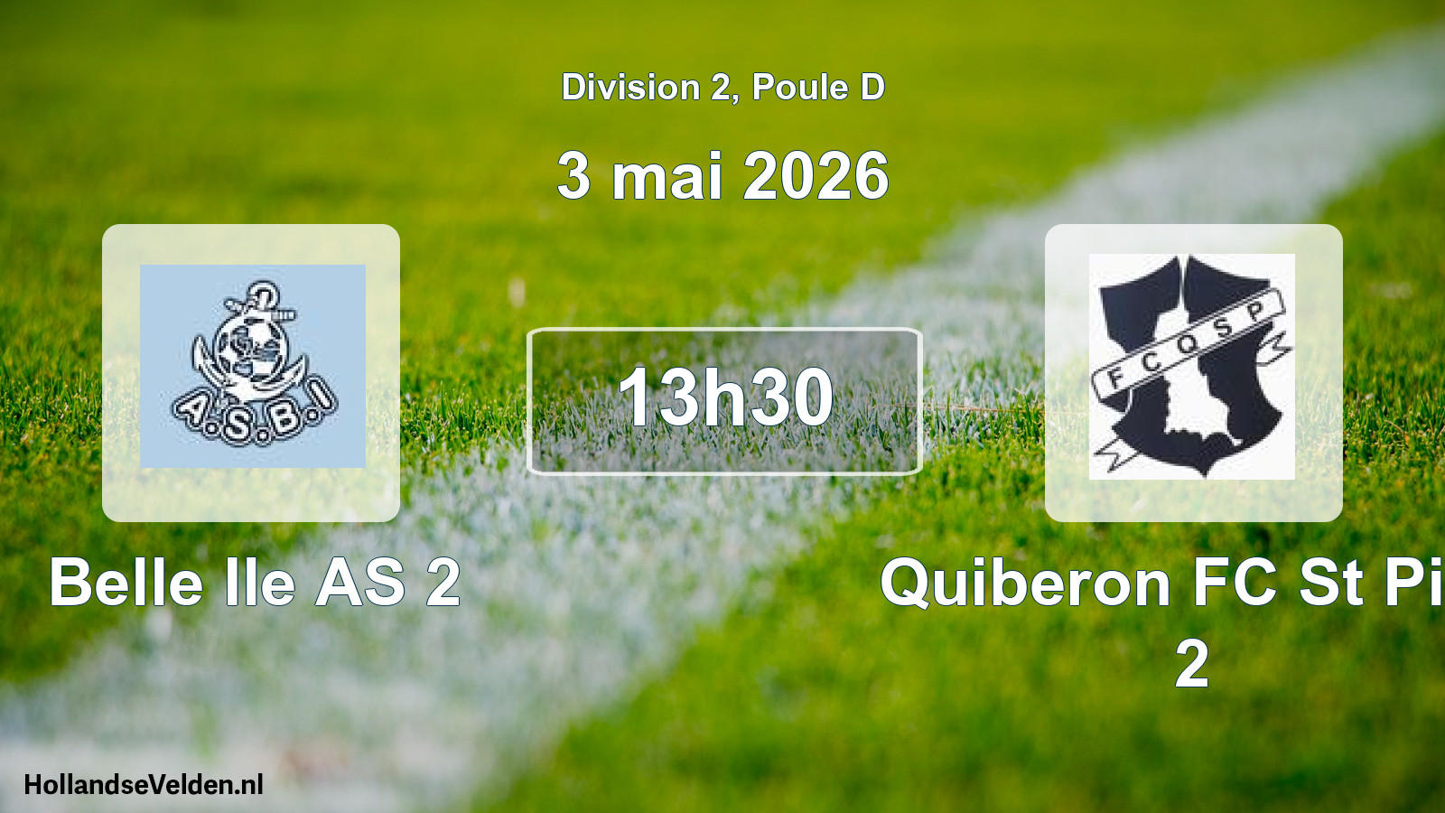 Match programmé: Belle Ile AS 2 - Quiberon FC St Pier 2 (3 mai 2026)