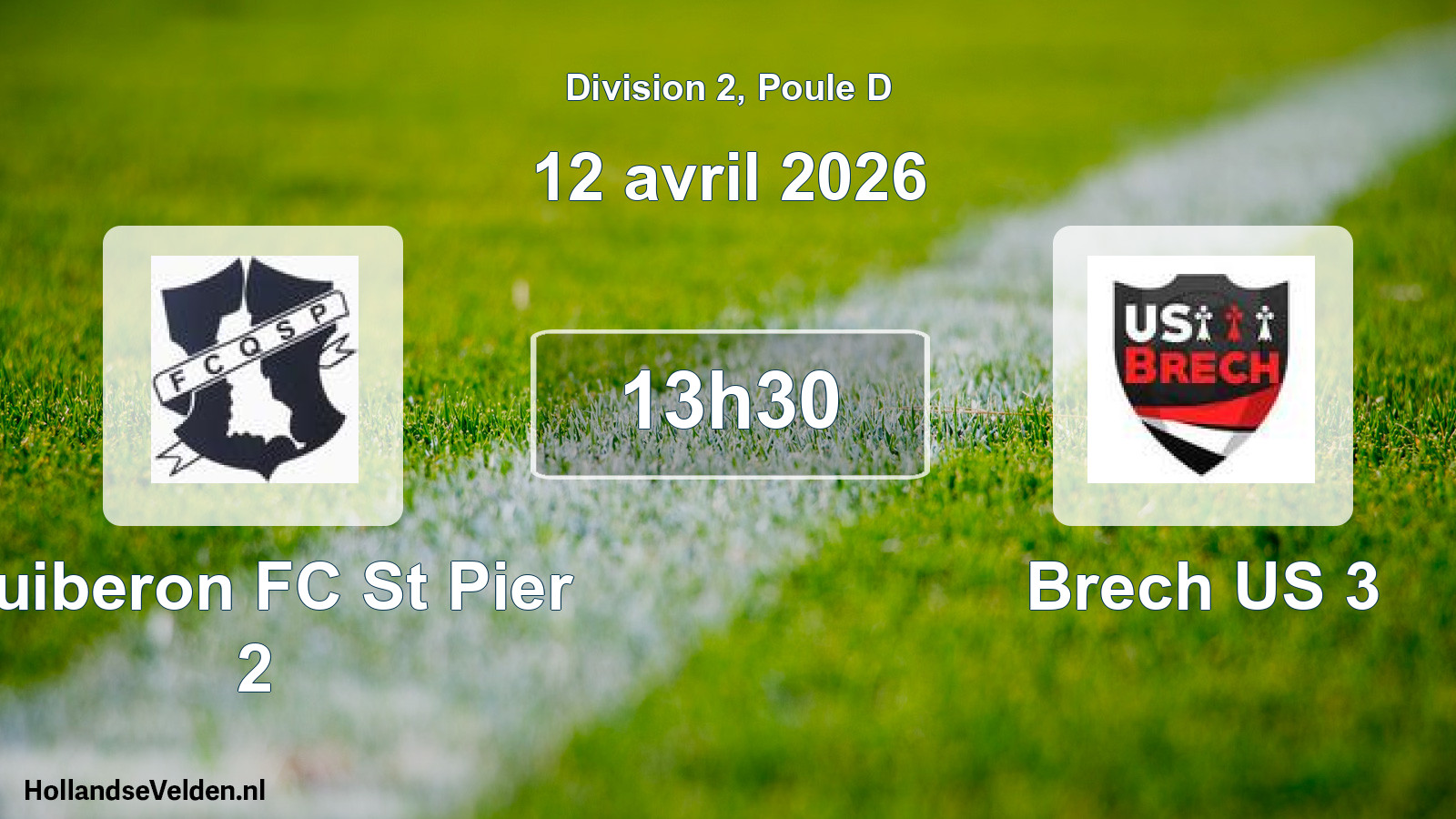 Geplande wedstrijd: Quiberon FC St Pier 2 - Brech US 3 (12 april 2026)