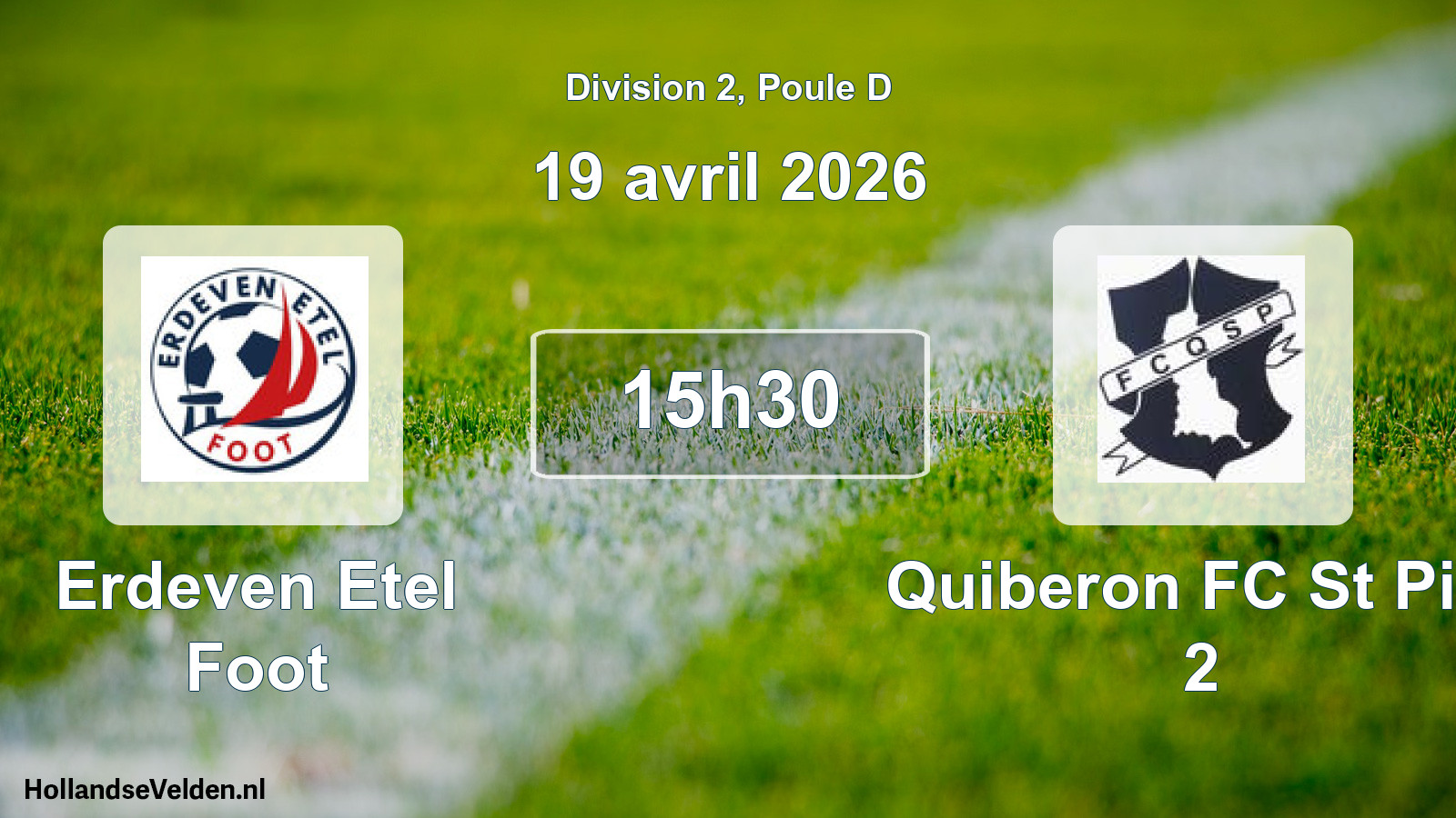 Geplande wedstrijd: Erdeven Etel Foot - Quiberon FC St Pier 2 (19 april 2026)