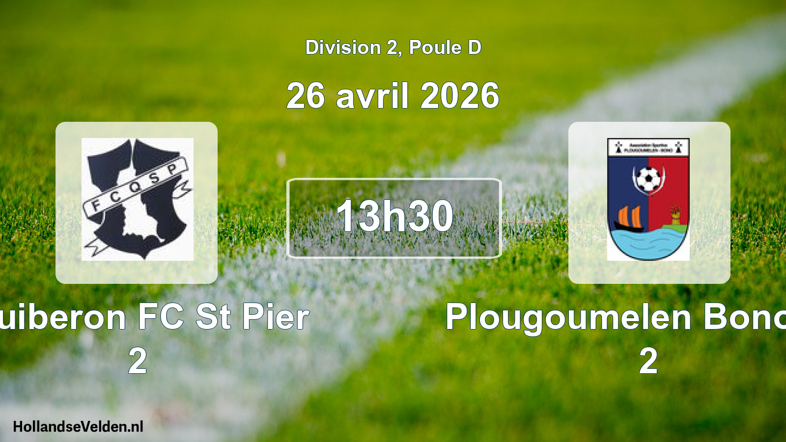 Geplande wedstrijd: Quiberon FC St Pier 2 - Plougoumelen Bono AS 2 (26 april 2026)