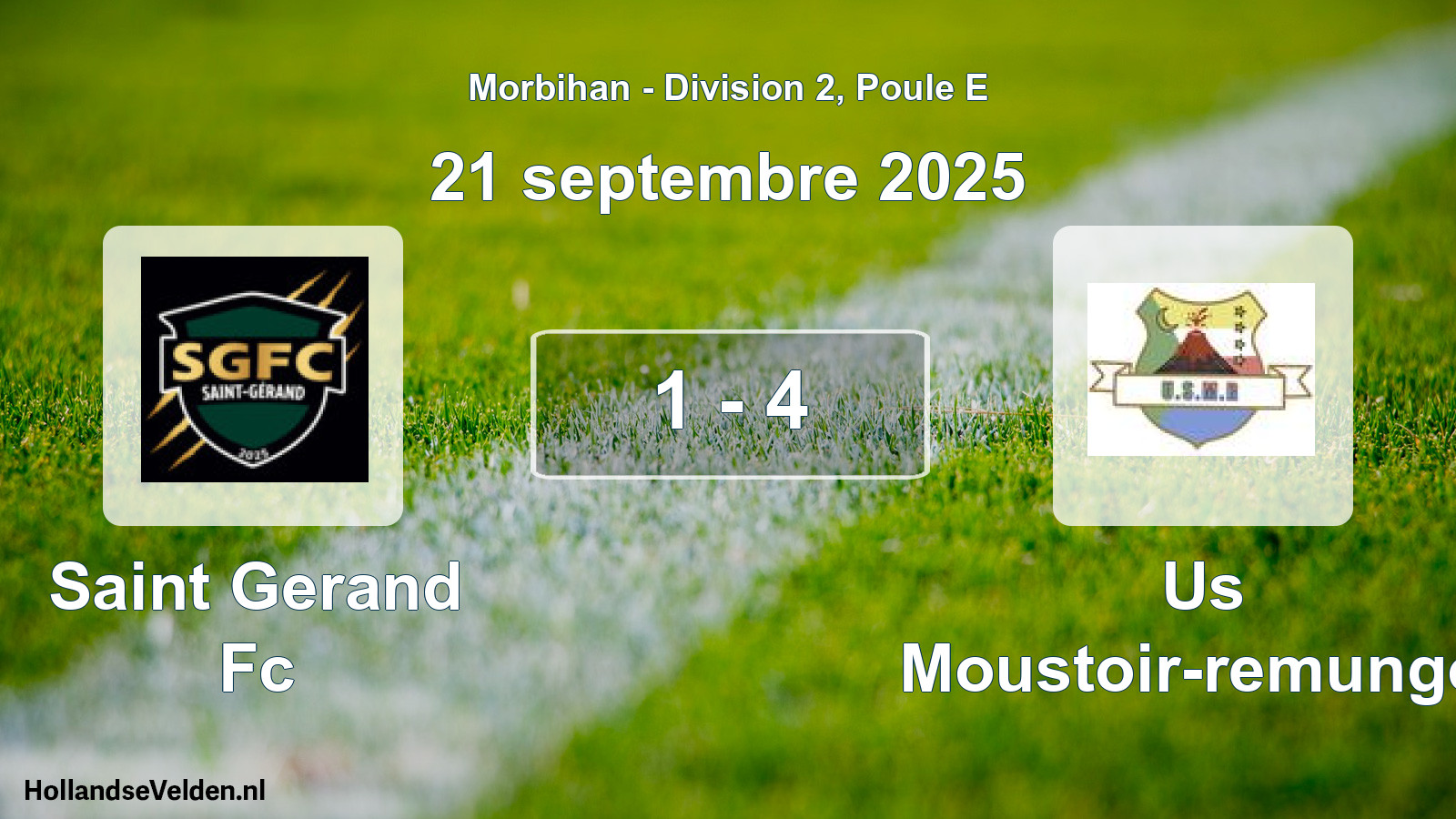 Gespeelde wedstrijd: Saint Gerand Fc - Us Moustoir-remungol 1 - 4 (21 september 2025)