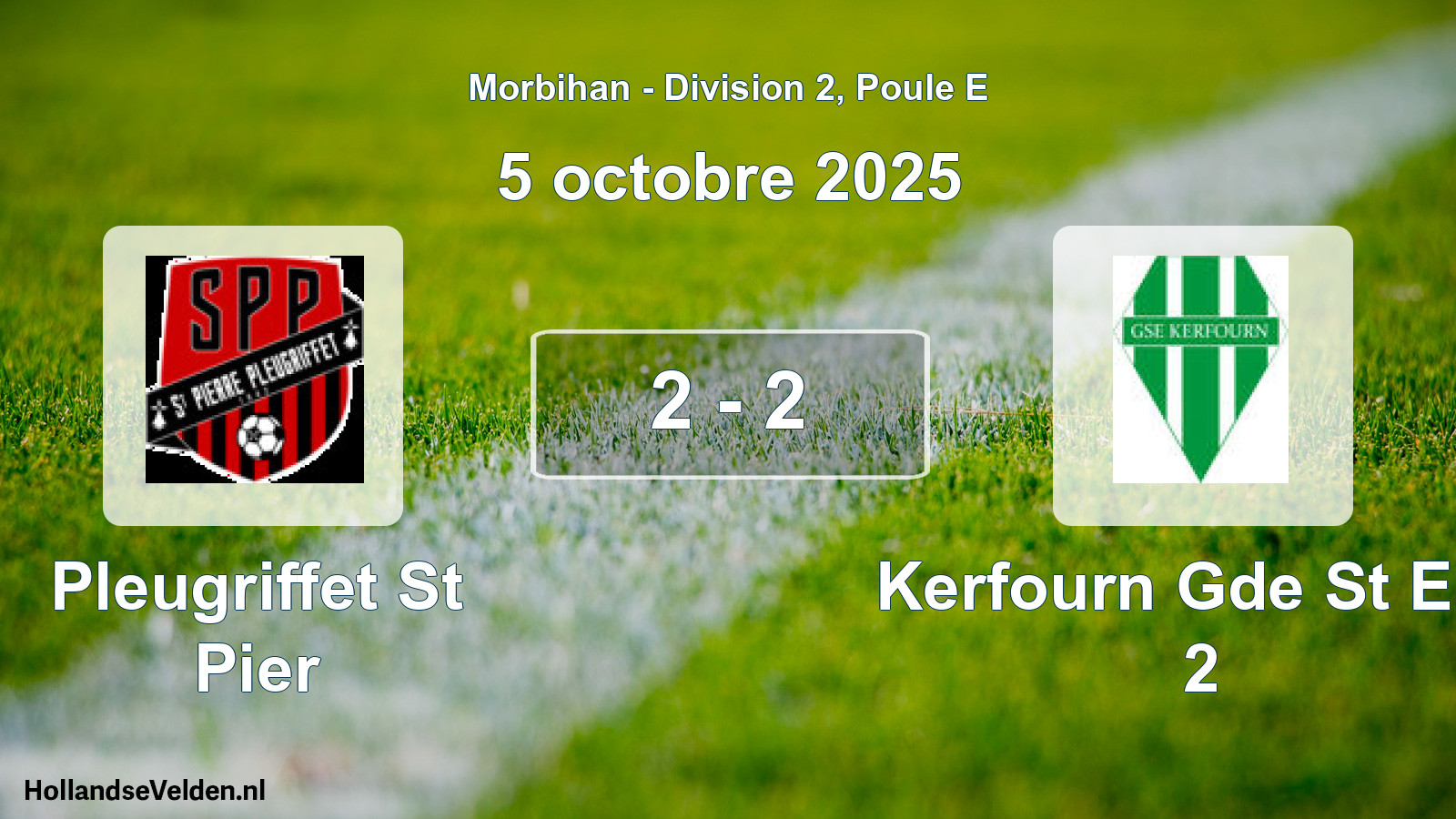 Gespeelde wedstrijd: Pleugriffet St Pier - Kerfourn Gde St Eloi 2 2 - 2 (5 octobre 2025)