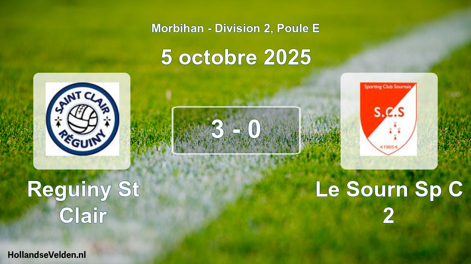 Total number of matches played: Reguiny St Clair - Le Sourn Sp C 2 3 - 0 (5 October 2025)