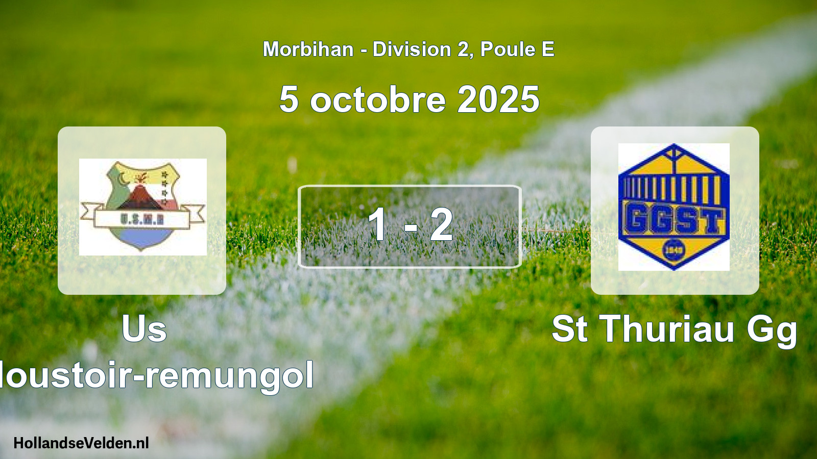 Total number of matches played: Us Moustoir-remungol - St Thuriau Gg 1 - 2 (5 October 2025)