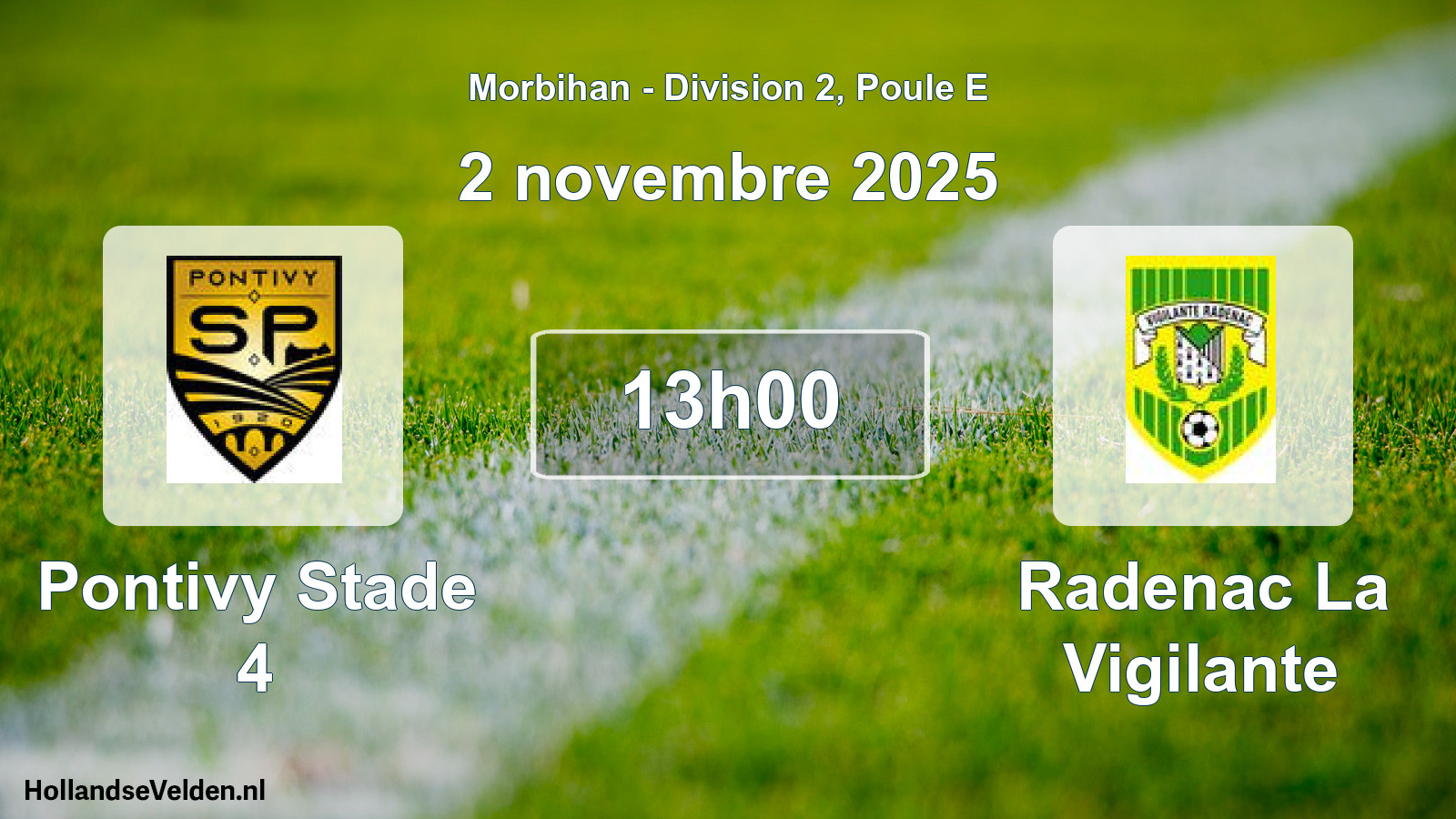 Scheduled Match: Pontivy Stade 4 - Radenac La Vigilante (2 November 2025)