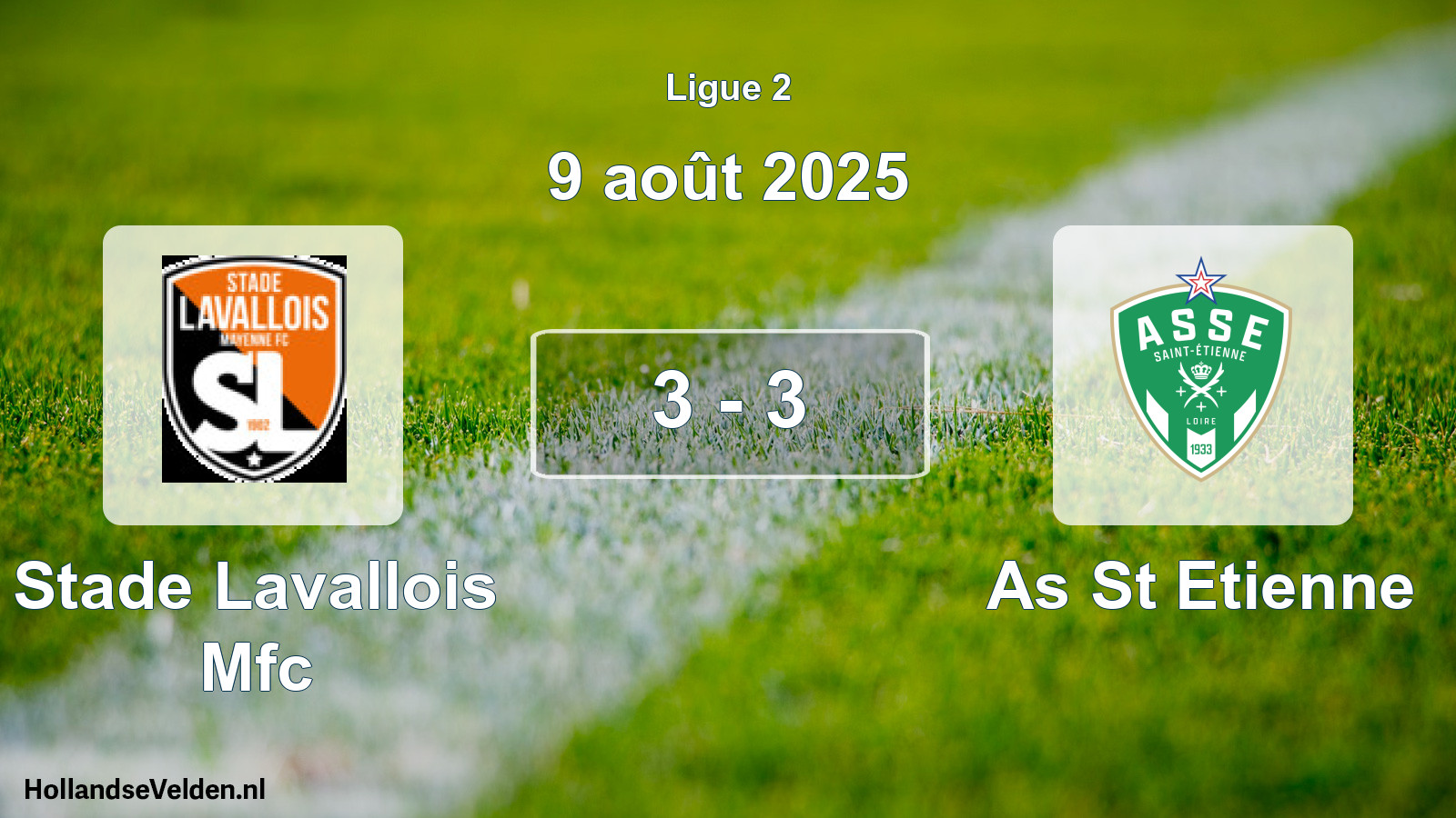 Gespeelde wedstrijd: Stade Lavallois Mfc - As St Etienne 3 - 3 (9 août 2025)
