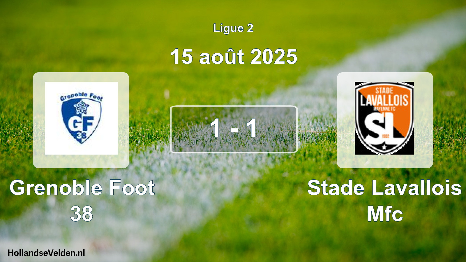 Gespeelde wedstrijd: Grenoble Foot 38 - Stade Lavallois Mfc 1 - 1 (15 augustus 2025)