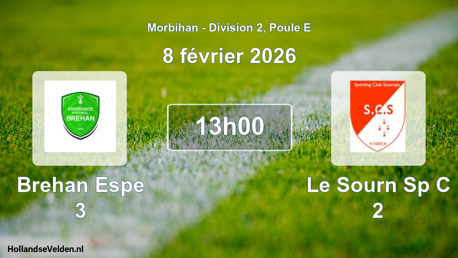 Geplande wedstrijd: Brehan Espe 3 - Le Sourn Sp C 2 (8 février 2026)