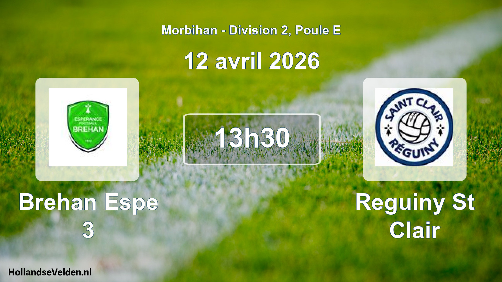 Geplande wedstrijd: Brehan Espe 3 - Reguiny St Clair (12 avril 2026)