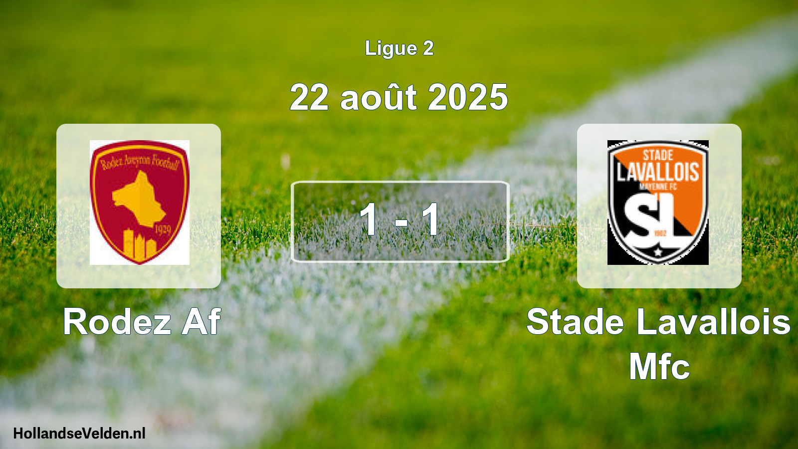 Gespeelde wedstrijd: Rodez Af - Stade Lavallois Mfc 1 - 1 (22 augustus 2025)