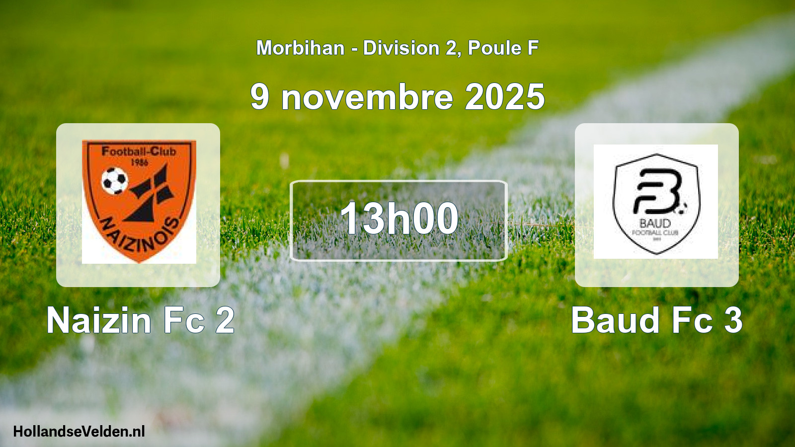 Geplande wedstrijd: Naizin Fc 2 - Baud Fc 3 (9 november 2025)