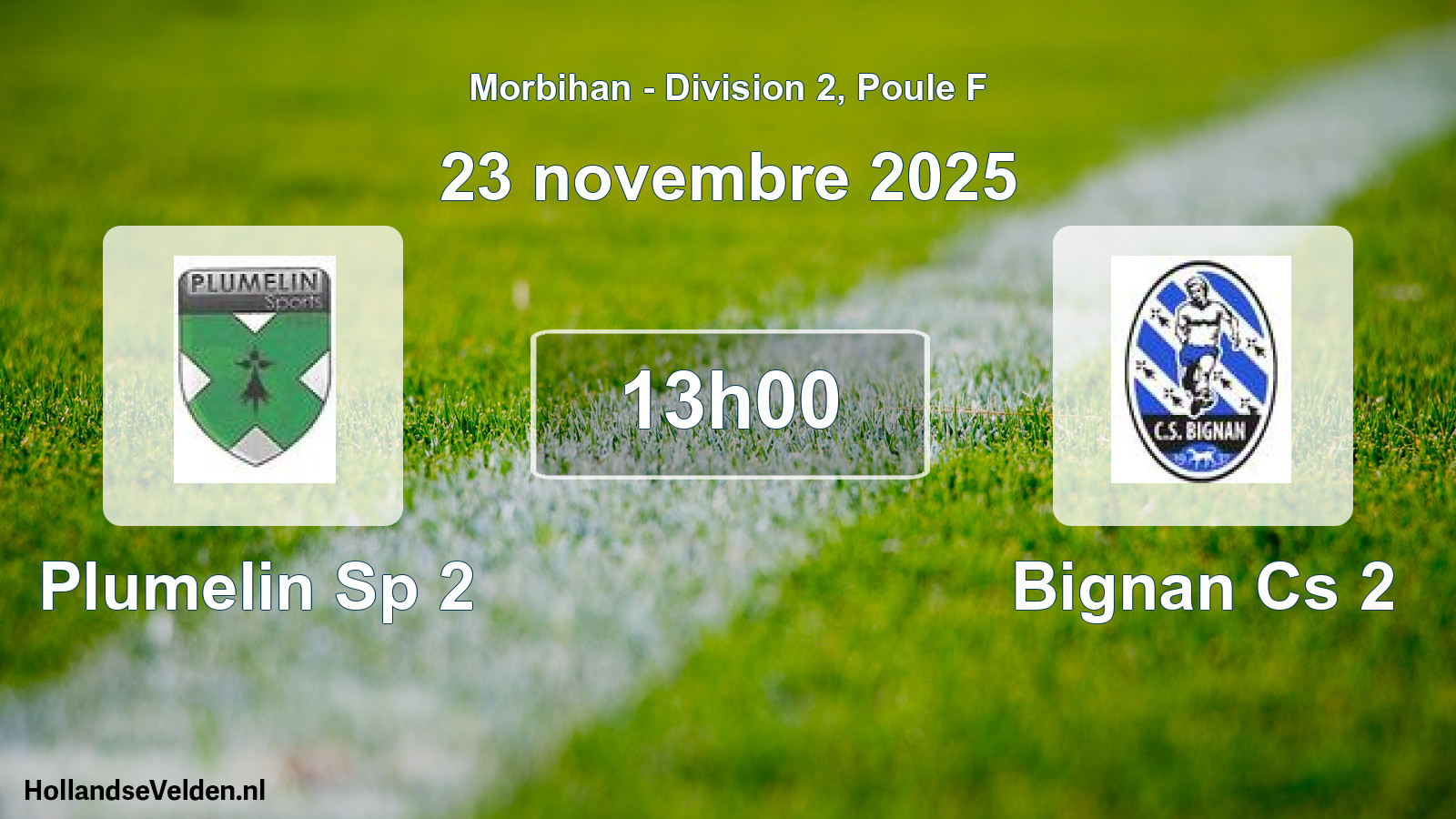 Geplande wedstrijd: Plumelin Sp 2 - Bignan Cs 2 (23 novembre 2025)