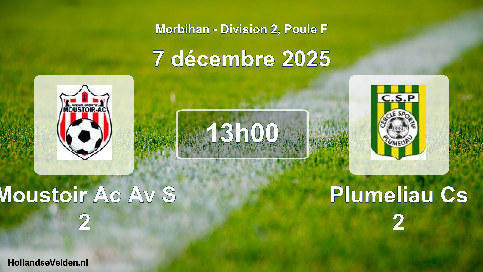 Geplande wedstrijd: Moustoir Ac Av S 2 - Plumeliau Cs 2 (7 décembre 2025)