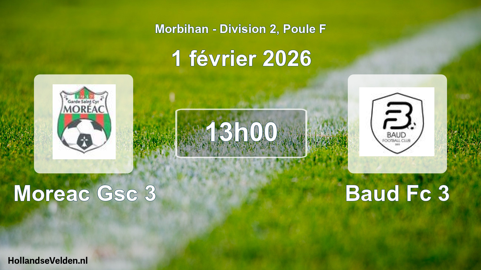 Scheduled Match: Moreac Gsc 3 - Baud Fc 3 (1 February 2026)